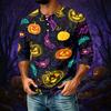 Men's Halloween Print Raglan 3/4 Sleeve Casual Shirt