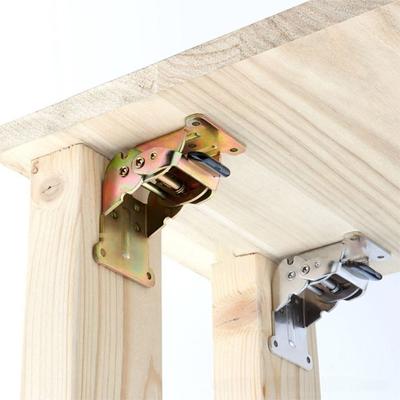 Accessories 0/90/180 Degree Self Lock Hinges with Screws Iron Folding Lock Extension Furniture Hinges Table Chair Bed Leg Feet