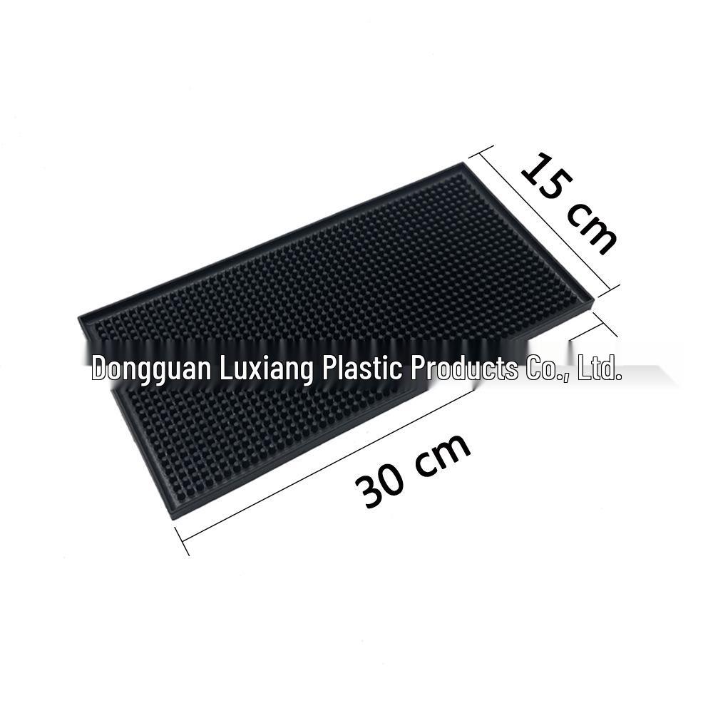 Black Non-slip Thickened PVC Bar Mat - High-end Soft Rubber Coaster
