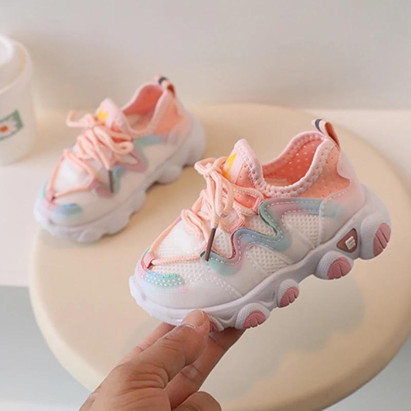 Versatile Soft Sole Comfort Child Sneakers Breath Mesh Simple Sneaker Girl TrendyToddler Boy Shoe Artistic Popular Casual Shoes