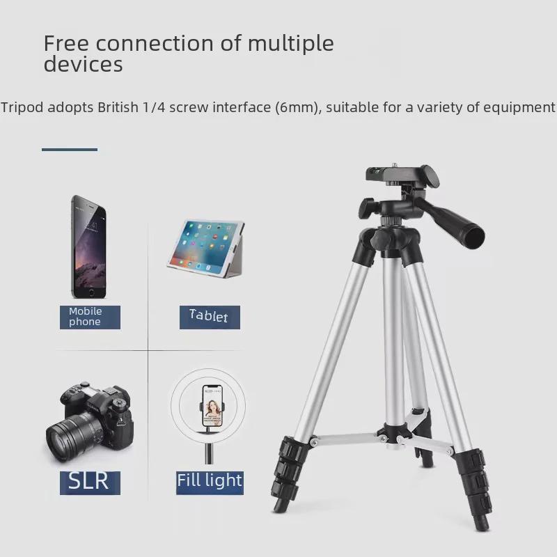 Suport pentru telefon mobil cu trepied pentru lumină de pescuit pentru transmisii live și utilizări telescopice.