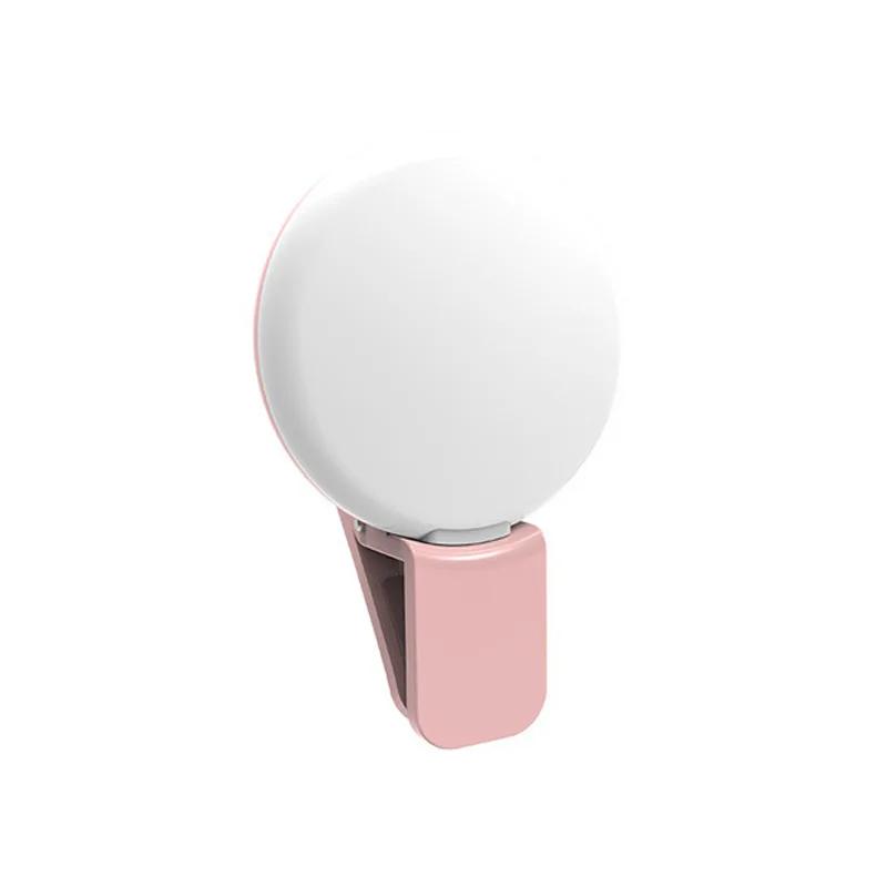 1 Pc LED Selfie Lamp Mobile Phone Lens Portable Selfie Ring Light Clip Mini Selfie Lights USB Charging