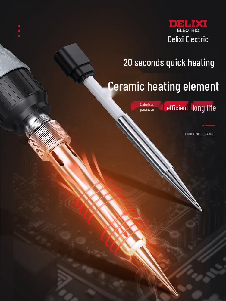DELIXI Professional Soldering Iron: Household Small Repair Tool with Knife-Shaped Head