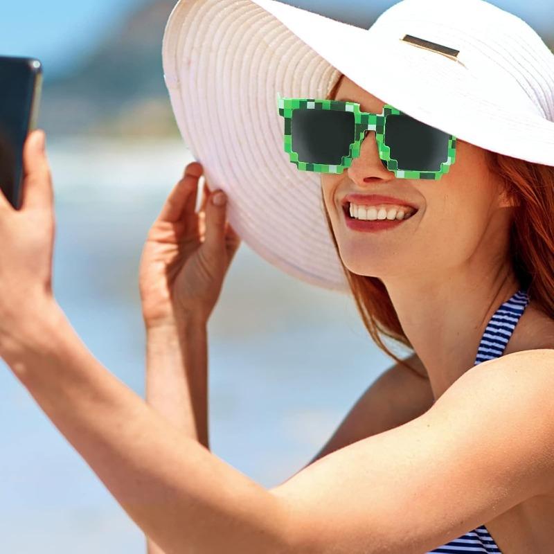 18 PCS Pixel Gaming Glasses with Vibrant Colors and Durable Plastic Are Perfect for Adult Gamers' Birthday Parties and Gifts