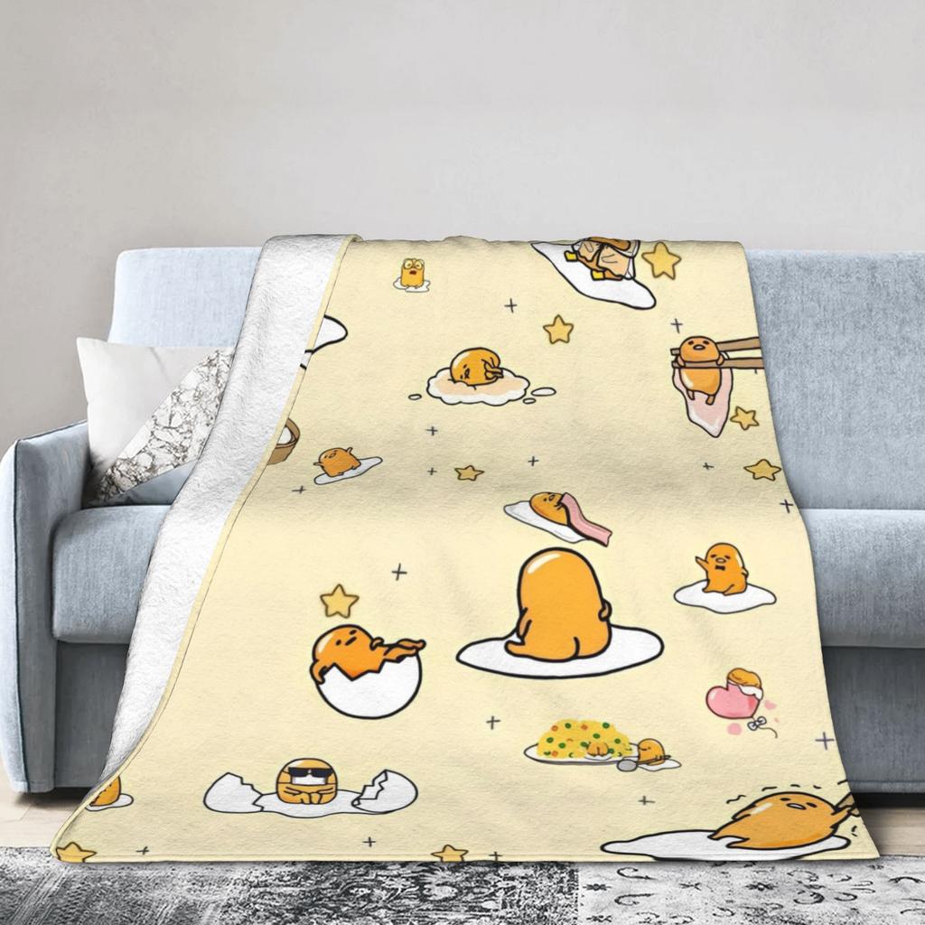 Lazy Egg Gudetama  Blanket Cute Cartoon Fleece Funny Breathable Throw Blankets for Bedding Lounge Textile Decor,