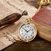Vintage classic quartz pocket watch exquisite carved flip chain pendant men women pocket watches reloj