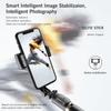 Uttrekkbart trådløst BT Selfie Stick håndholdt Gimbal Stabilizer Stativ med avtakbar fjernkontroll
