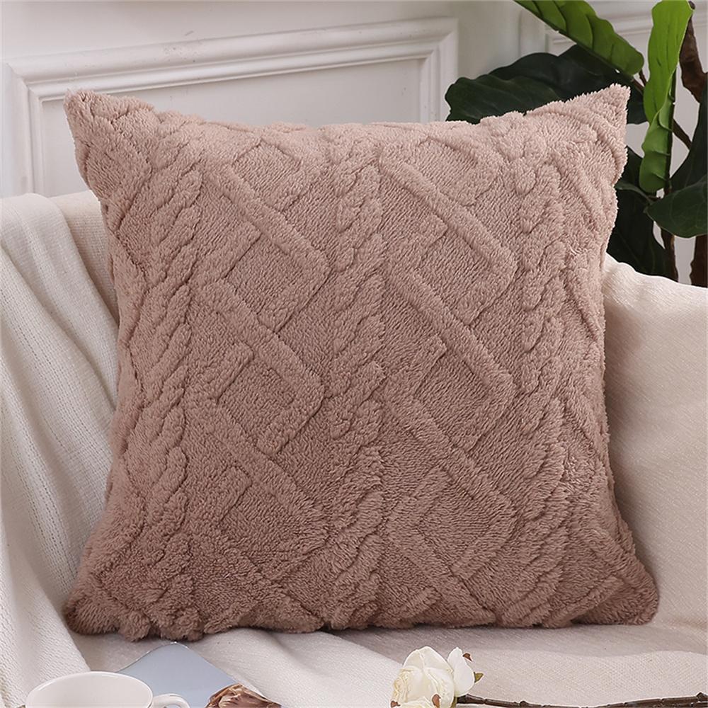 Olanly Autumn Decoration Pillow Cover 45x45 Soft Fuzzy Decorative Cushion Cover Pillowcase For Sofa Home Decor Throw Pillow Case