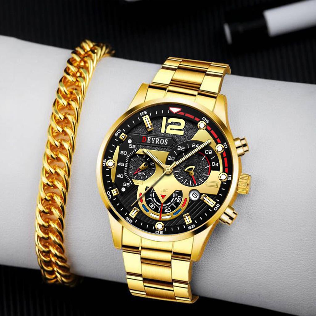 Stylish Men's Quartz Watch - Stainless Steel Calendar Watch with Classic Casual Design, Ideal for Daily Wear, Business, and Formal Occasions