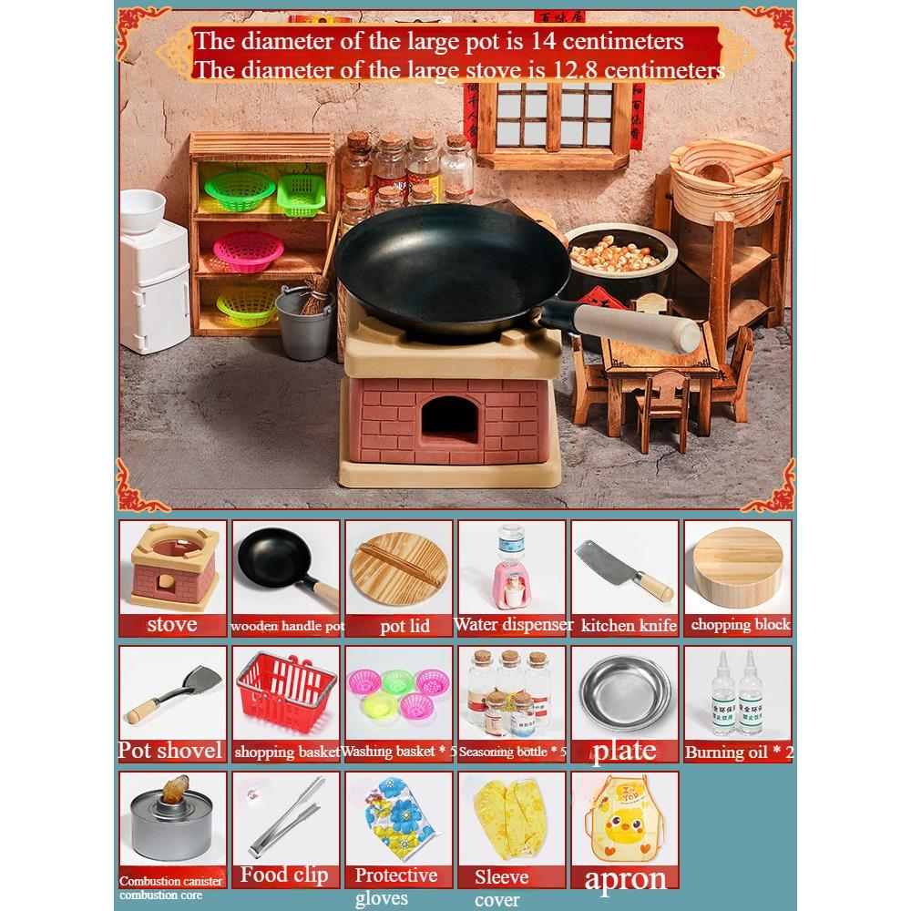 

Детская мини-кухня, игровая домашняя кухня, игрушки, настоящая кулинария, полный набор из дерева, имитация кухонных принадлежностей