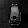 For Mercedes Benz A B R G Class GLK GLA E200 E200L W176 3 Buttons Remote Key Top Layer Leather Car Key Cover Case