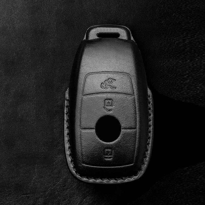 For Mercedes Benz A B R G Class GLK GLA E200 E200L W176 3 Buttons Remote Key Top Layer Leather Car Key Cover Case
