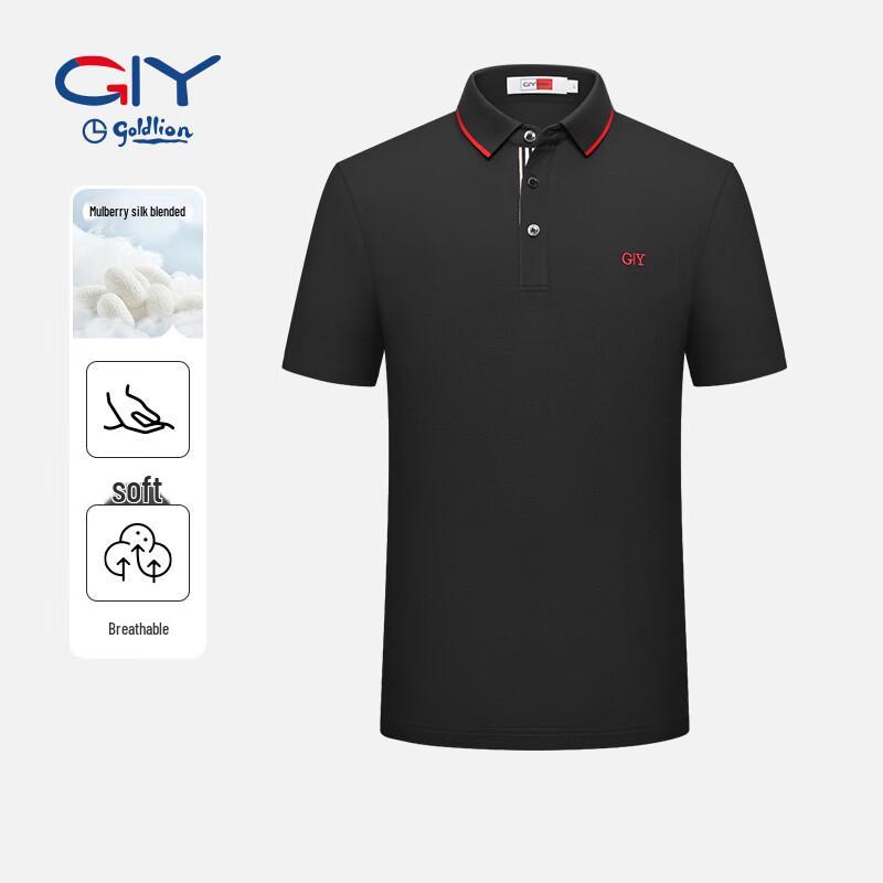 Goldlion Men s Silk Blend Breathable Polo Shirt L