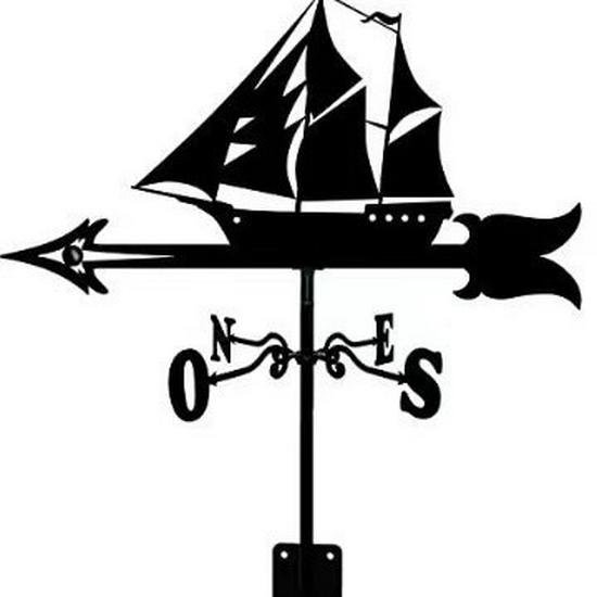 Wetterfahnen-Ornament aus Edelstahl für den Außenhof