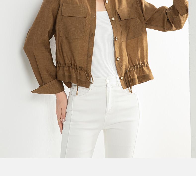 Women's 2024 Lyocell Air Conditioning Jacket - Slim Fit, Solid Color, Sun Protection