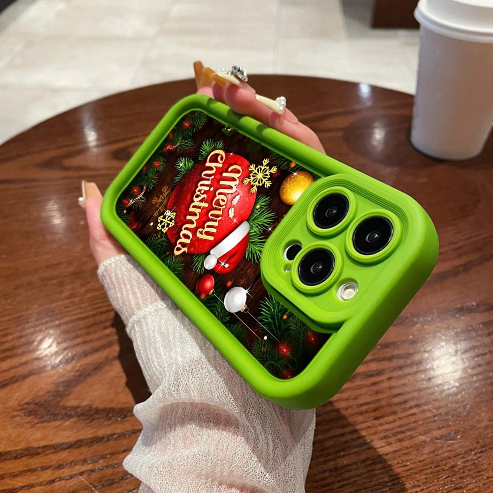 N107 Happy New Year Christmas Art Soft Angel Eyes Phone Cases for iPhone 16 15 14 13 11 Pro Max 8 7 6s Plus 12 Mini XR XS Max SE Shockproof Cover