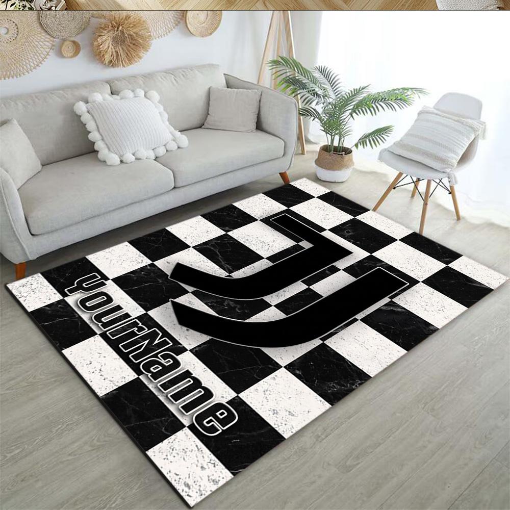 Juventus Customized Name Floor Rug Office Rug Perfect for Dining Room Game Room Outdoor Decorate Room Anti-slip Rug Decorate Offices Spiritual Gift