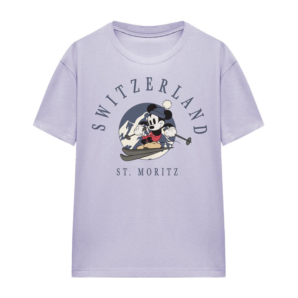 Disney Womens/Ladies Switzerland Mickey Mouse T-Shirt