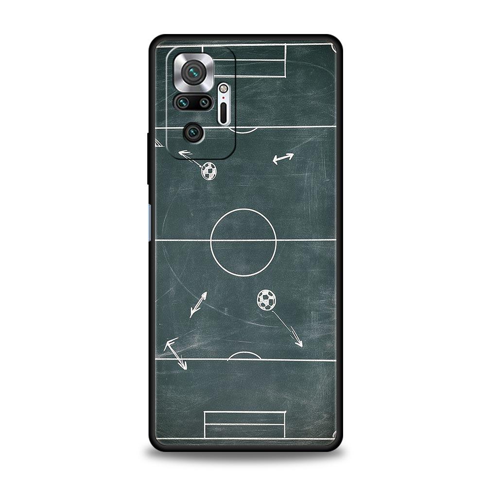 Football Basketball Tactical Board Phone Case For Xiaomi Redmi Note 14 13 5G 10 11 12 Pro Plus 4G 14C 13C 12C 10C Black Cover