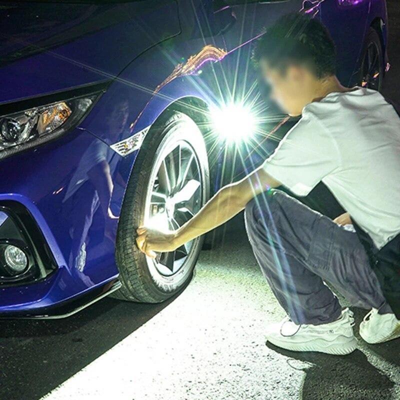 Mini COB Schlüsselanhänger Arbeitslicht mit doppelter Lichtquelle, 5 Modi, wiederaufladbar, hohe Lumen, tragbares LED-Licht für Camping, Wandern, Laufen