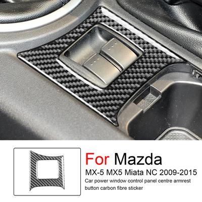 For Mazda MX-5 MX5 Miata NC 2009-2015 Car Power Window Control Panel Center Armrest Button Carbon Fiber Sticker Auto Accessories