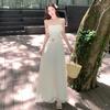 New Niche Waist Suspender Dress Women's Summer Design Sense Medium and Long Handmade Flower Vacation Skirt