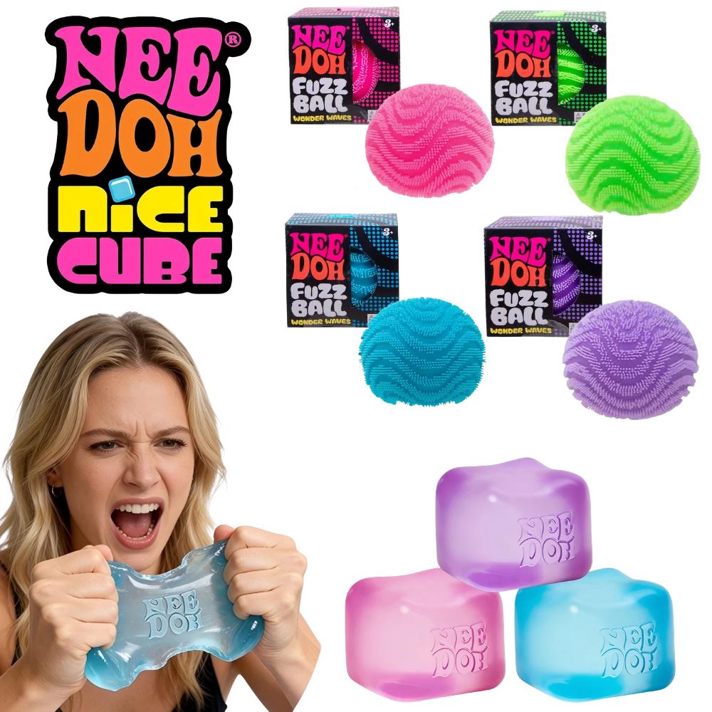 Schylling Needoh Nice Cube Stolní senzorická kostka Fidget nástroj Texturovaná kostka pro úlevu od stresu Fidget míček Pro úzkost Soustředění Dospělí Děti