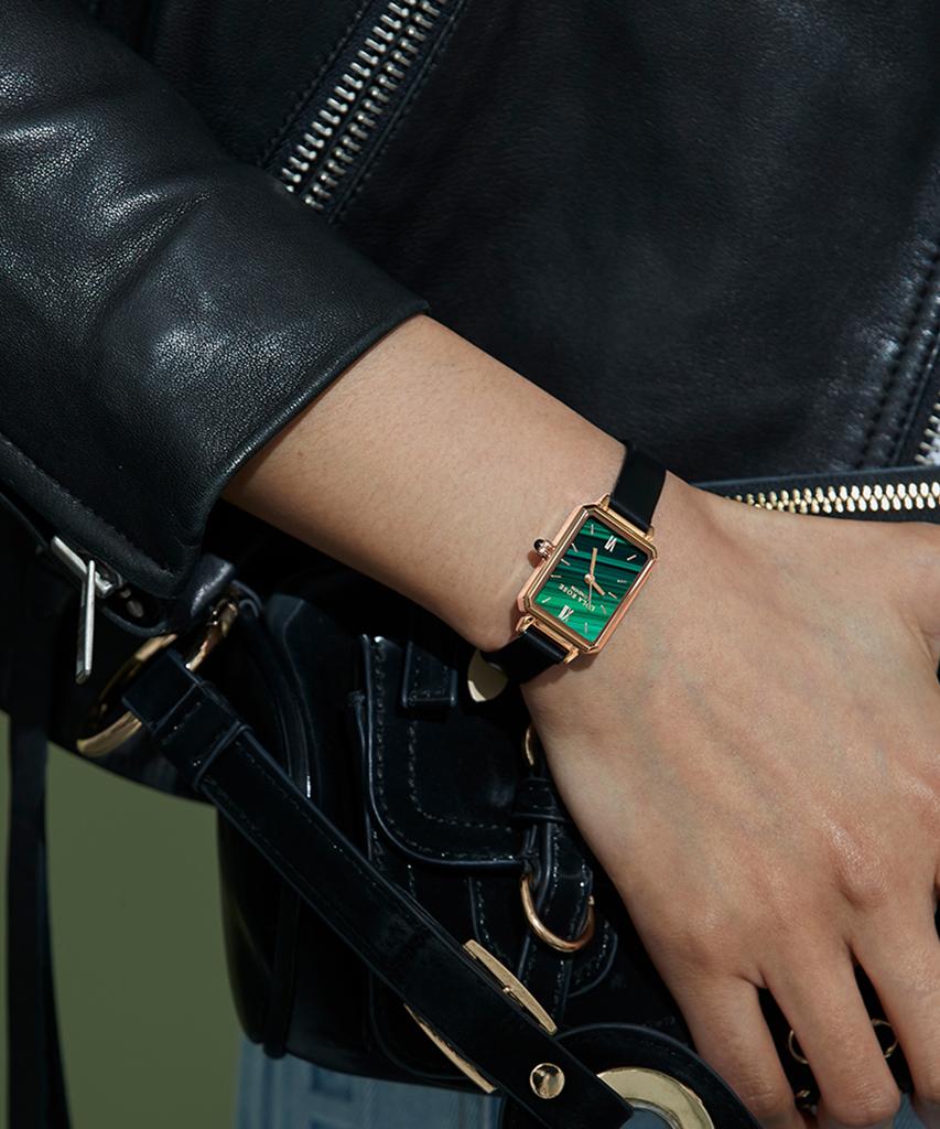 Lollalojeu Ms Lola Malachite Textured Leather Strap Women'S Watch
