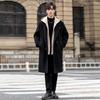 ROMON Men's Faux Two-Piece Mid-Length Overcoat
