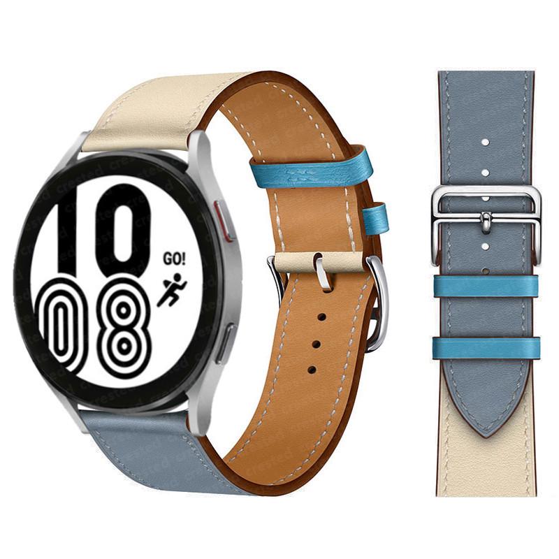 Hermes Leather Strap for 20/22mm Huawei GT, Samsung Galaxy, Garmin Venu