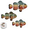 3 Pcs Wooden Tropical Fish Wall Art Coastal Hanging Clownfish Wall Decor Nautical Beach Lake House Ocean Ornament for Living Room Bedroom Kitchen