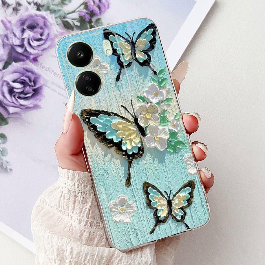 For Xiaomi Poco C65 Case Poco C75 Cover Fashion Butterfly Soft Silicone Capa Phone Back Cover For Xiomi Poco C65 C75 C 65 Bumper