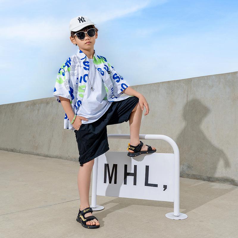 Boys Summer Korean Non Slip Soft Sole Beach Sandals Comfortable Breathable Outdoor Water Shoes For Kids