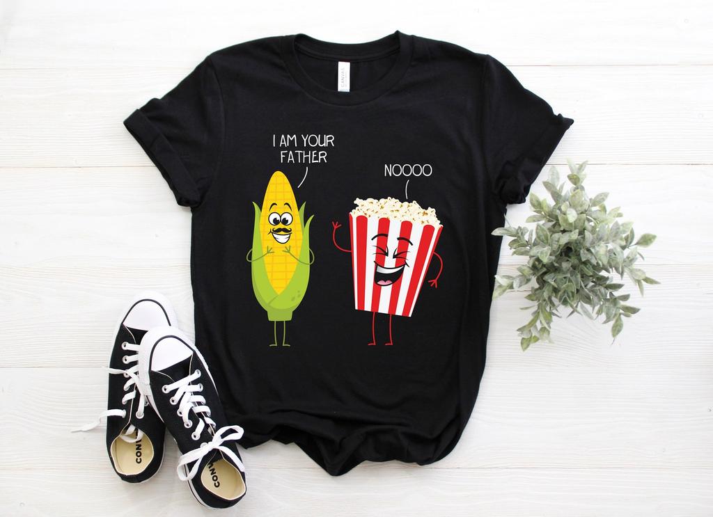 Popcorn Vintage Retro Funny Popcorn Lovers Gift T-Shirt, Film Fans Tee, Go To Movie Theatre Tshirt, Eat Pop Corn, Cinema, Birthday Present,