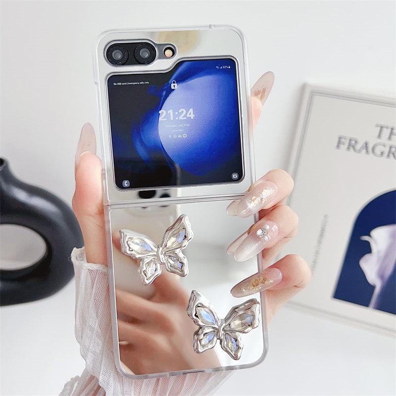 Samsung sammenleggbar telefonveske Høykvalitets 3D Butterfly Strap armbånd for Samsung ZFlip 5 ZFlip 4 ZFlip 3 All-inclusive fallbeskyttelsesdeksel