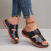 Sandali Estivi da Donna con Zeppa alla Moda Sandali Ortopedici Premium a Punta Aperta Vintage Antiscivolo in Pelle Casual Scarpe Retro con Plateau da Donna