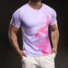897857A Summer American Style Casual Short-sleeved T-shirt Fashion Sports Slim Elastic Fitness Outdoor