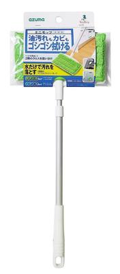 Azuma Industrial Floor Mini Scrubbing 16cm Wiping Handle Scrubs Away Oil and BA433 Wiper, Double-Sided Mop, Width, 35-56cm Length, Green, Mold,