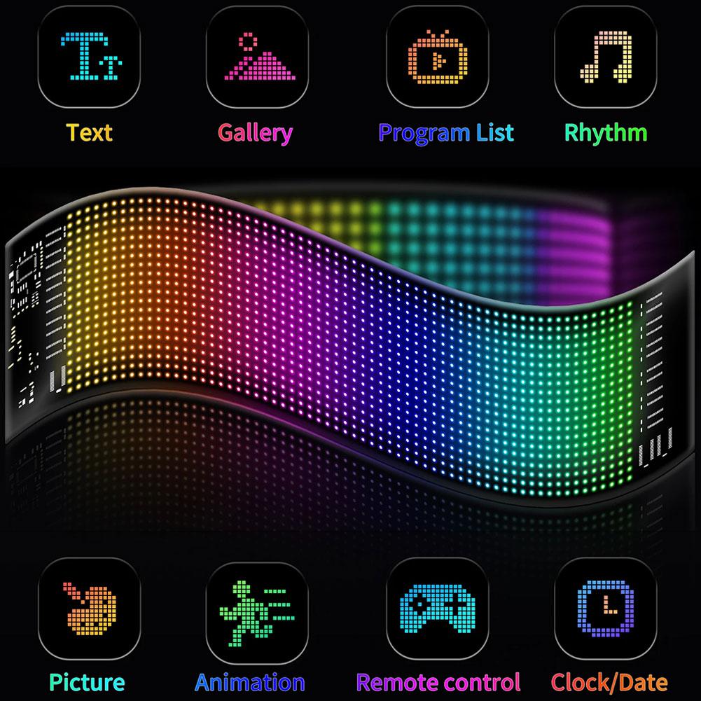 Auto LED Matrix Pixel Panel DIY RGB Beleuchtung Graffiti Scrolling Text Board Windschutzscheibe Werbung Bildschirm Bluetooth APP Steuerung