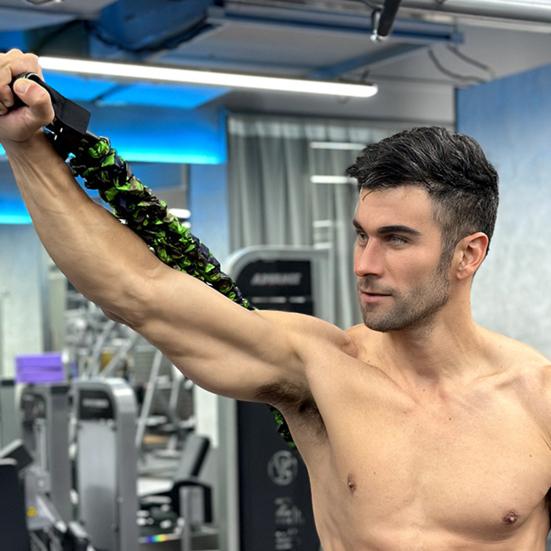 Adjustable Resistance Band with Detachable 3-Tube Chest Expander Shoulder Stretcher Men Training Full Body Stretching Band with Handle