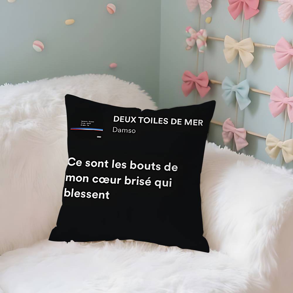 Damso The Life Vie Case Plush Fabric Soft Pillowcase Double Sided Print Cushion Cover Household Gifts