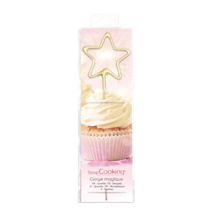 Bougie magique - SCRAPCOOKING - étoile - Doré - Jaune - XXL - Enfant