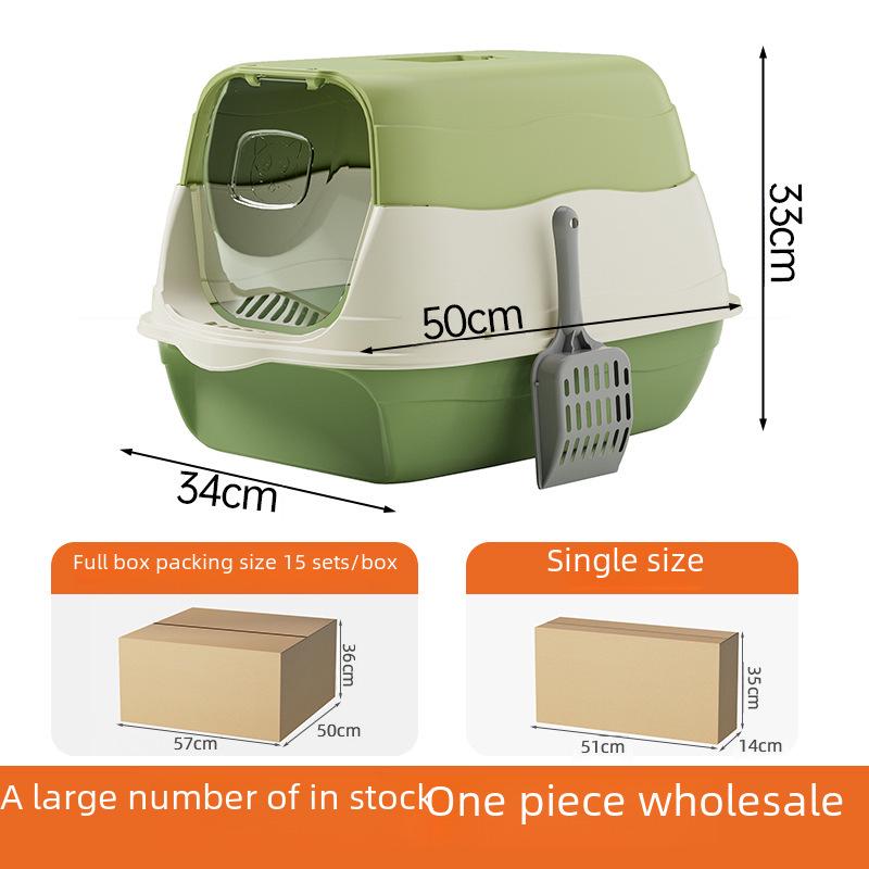 Extra große, vollständig geschlossene Katzentoilette mit Spritzschutz und desodorierender Desinfektion