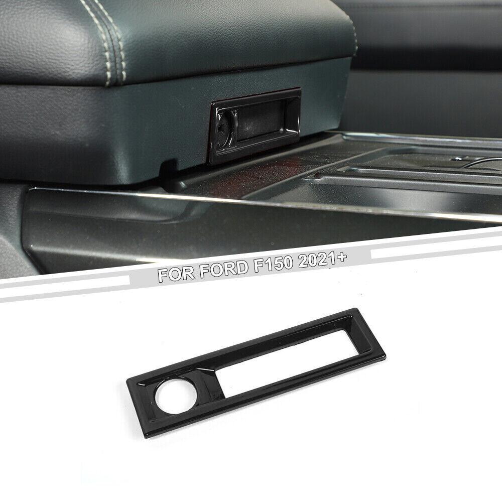 Center Console Armrest Box Switch Cover Trim Frame For Ford F150 2021-2023 Black