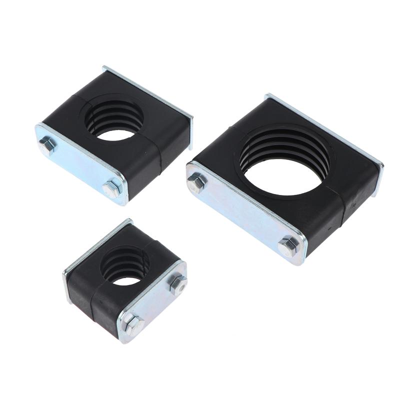 2Pcs Black Nylon Pipe Clamp Bolted Plastic Clip Tube Fastener 6-50Mm Diameter For Fixing And Binding Accessories