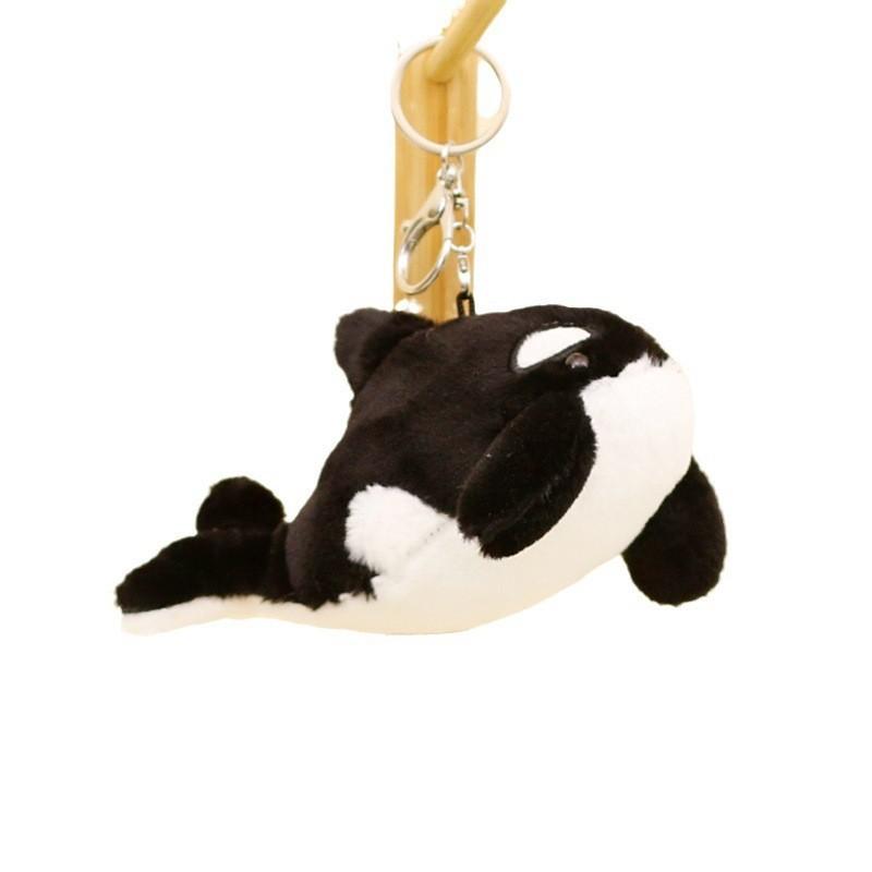 Adorable Marine Animal Plush Keychain 12cm Cute Shark Whale Dolphin Stuffed