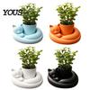 Desktop Plant Pot 3D Printed Succulents Planter, Creative Mini Flower with Artistic Sculptural Design, Planter Small Desk Decor for Office Bedroom