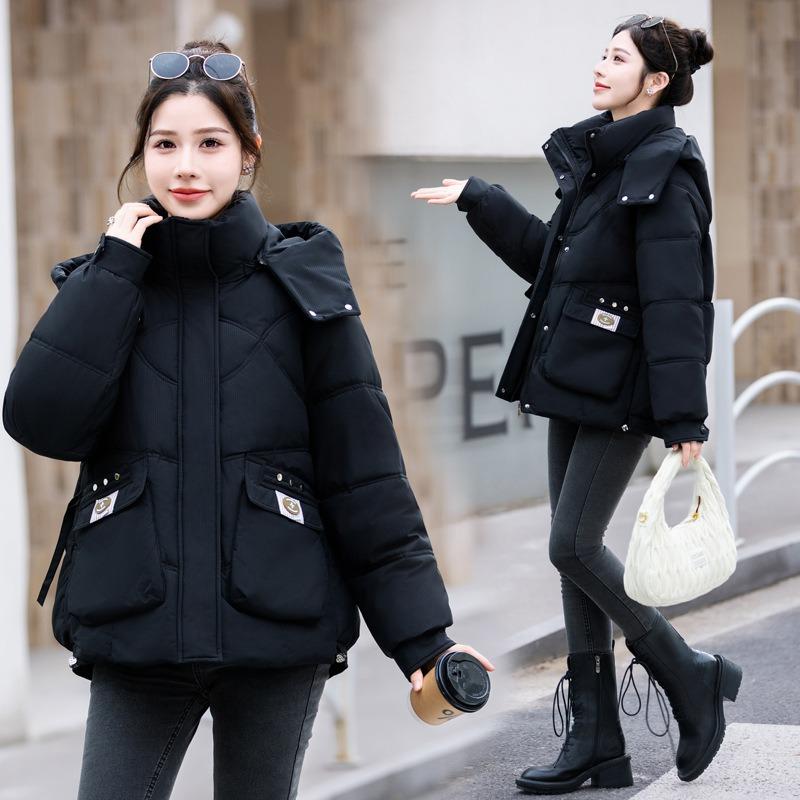 Short hooded casual fashion bread clothes cotton clothes women's winter new hooded cold clothes cotton clothes jacket women