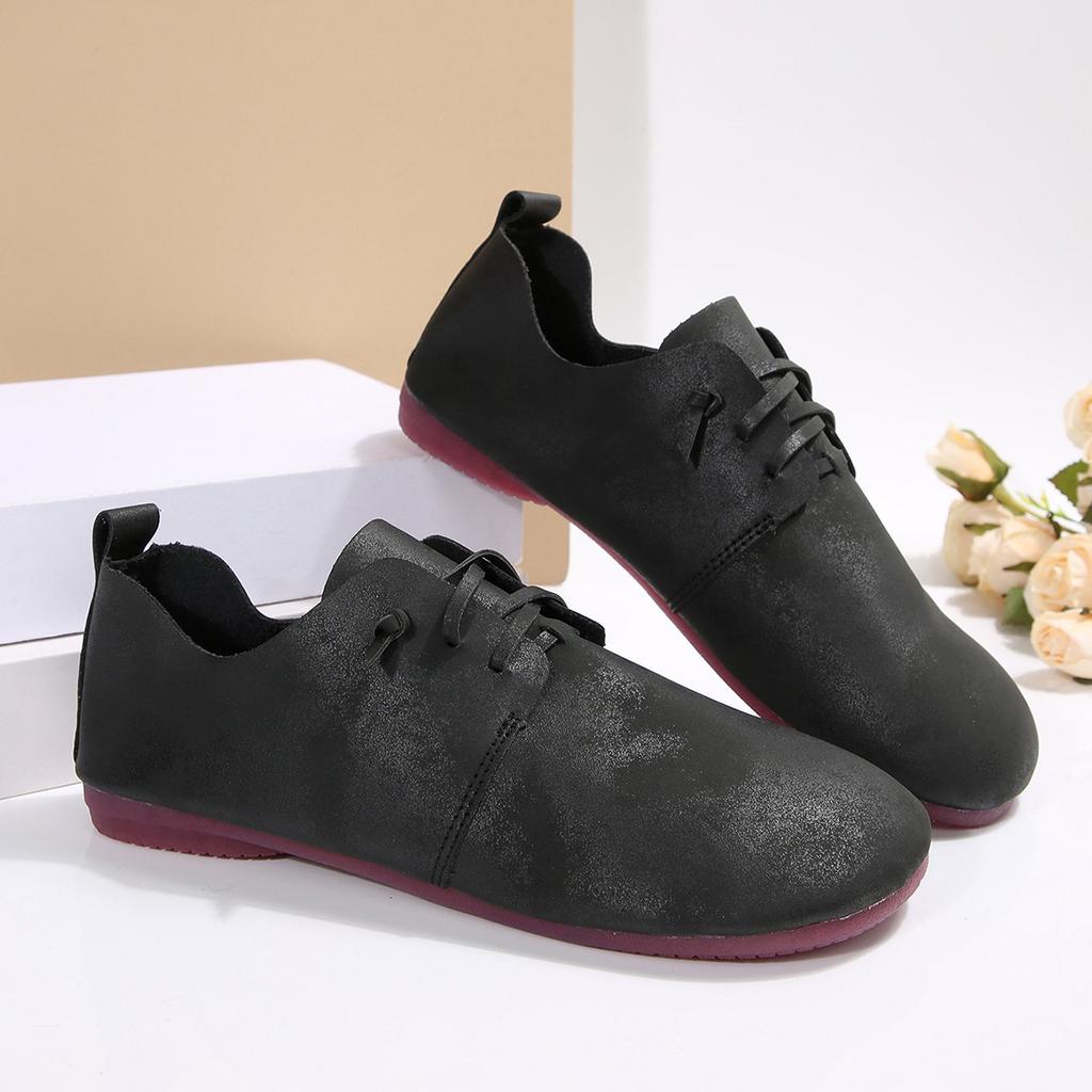 Fashion Woman Shoes Flat Heels Casual Shoes for Women's 2025 New Elegant Autumn Flats Women Footwear Casual Lace Up Solid Color Sneakers