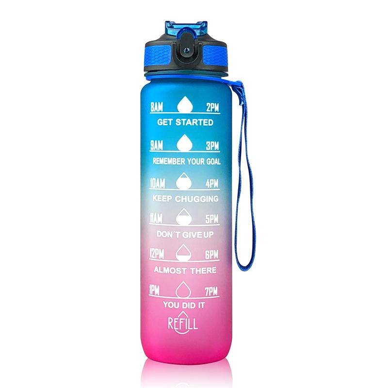 1 Liter Wasserflasche, motivierende Sport-Wasserflasche, auslaufsichere Trinkflaschen, Outdoor, Reisen, Fitnessstudio, Fitness, Krüge für die Küche